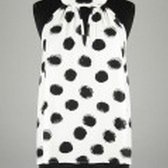 Black White Polka Dot Halter Neck Sleeveless Top Women's Size Medium - Picture 9 of 9